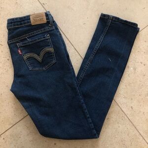 Levis 711 Jeans Girls skinny Blue Denim Size 12R